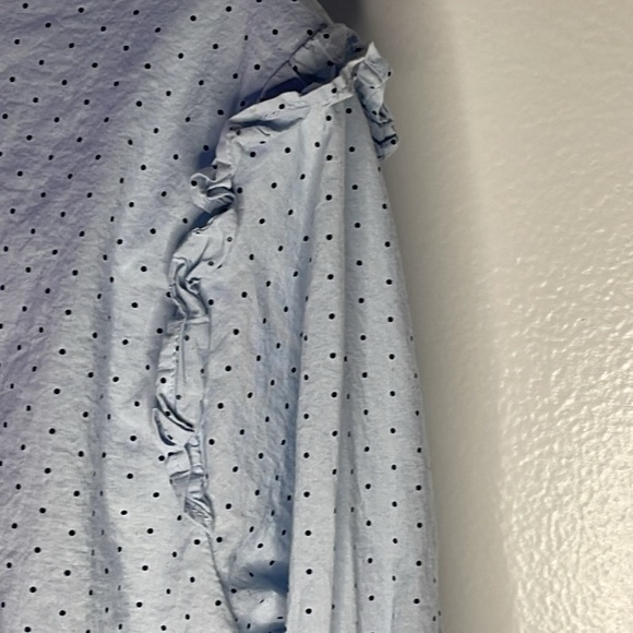 H&M womens cotton blouse size 14 Light Blue partial Button Down business casual - Picture 7 of 17